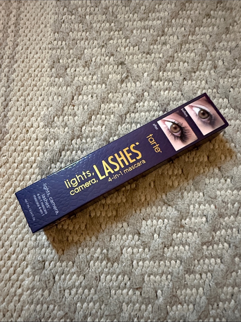 tarte Lights, Camera, LASHES 4-in-1 Mascara in Purple & Gold Packaging